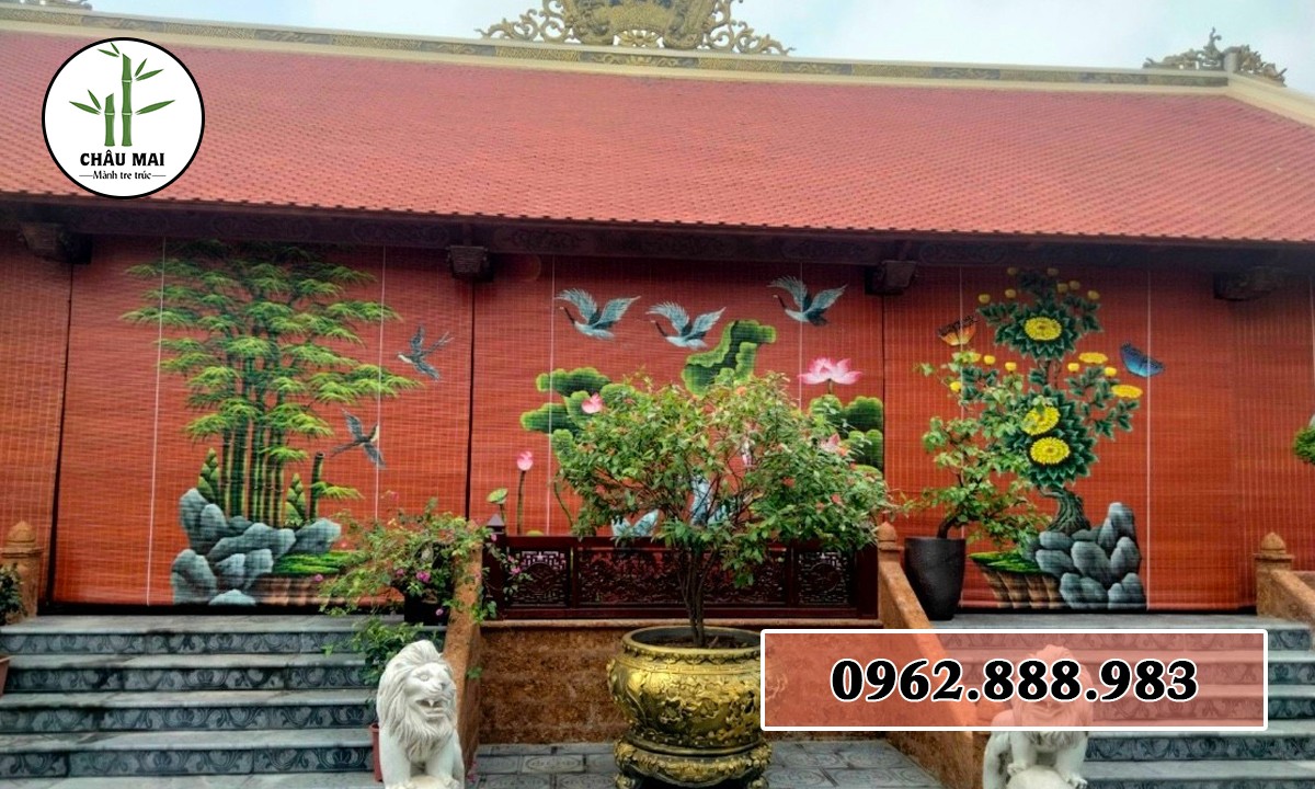 Mẫu mành che cho ngôi nhà cổ 5 gian theo yêu cầu